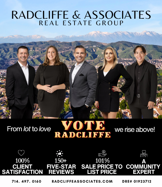 Radcliffe & Associates is Yorba Linda's relentlessly caring realtors.