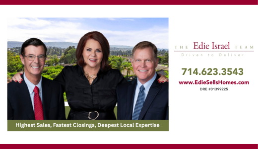 Website for the Edie Israel Team, showcasing luxury real estate listings, homes for sale, and real estate services in Yorba Linda and surrounding Southern California communities.